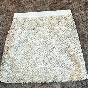 Loft Cream Lace Skirt Size 8